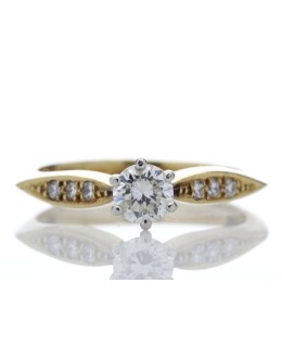 18ct Single Stone Claw Set With Stone Set Shoulders Diamond Ring 0.42 Carats