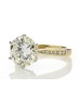 18ct Yellow Gold Single Stone Claw Set With Stone Set Shoulders Diamond Ring 4.13 Carats