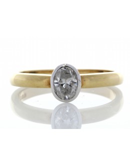 18ct Single Stone Oval Cut Diamond Ring 0.50 Carats