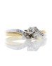 18ct Two Stone Twist  With Stone Set Shoulders Diamond Ring 0.24 Carats