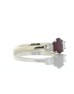18ct Yellow Gold Three Stone Oval Cut Diamond And Ruby Ring (R0.51) 0.26