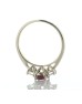 18ct Yellow Gold Three Stone Oval Cut Diamond And Ruby Ring (R0.51) 0.26