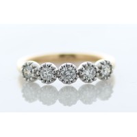 18ct Yellow Gold Five Stone Diamond Ring 0.50