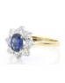 18ct Yellow Gold Oval Cluster Diamond And Sapphire Ring (S 0.90) 0.96 Carats