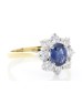 18ct Yellow Gold Oval Cluster Diamond And Sapphire Ring (S 0.90) 0.96 Carats