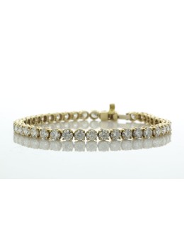 18ct Yellow Gold Tennis Diamond Bracelet 10.15 Carats