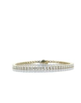 18ct Yellow Gold Tennis Diamond Bracelet 3.85 Carats