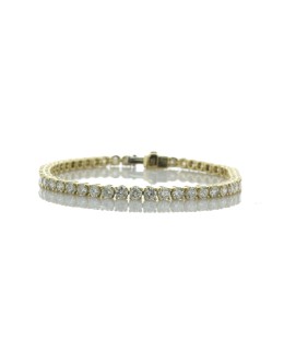 18ct Yellow Gold Tennis Diamond Bracelet 6.90 Carats