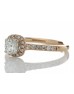 18ct Rose Gold Single Stone With Halo Setting Ring (0.50) 0.74 Carats