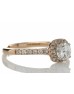 18ct Rose Gold Single Stone With Halo Setting Ring (0.50) 0.74 Carats