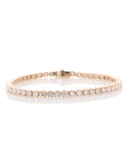 18ct Rose Gold Tennis Diamond Bracelet 5.43 Carats