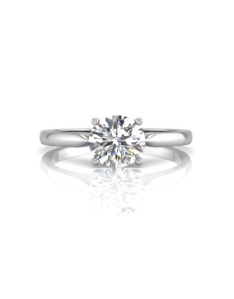 18ct White Gold Single Stone Claw Set Diamond Ring F SI 0.40 Carats