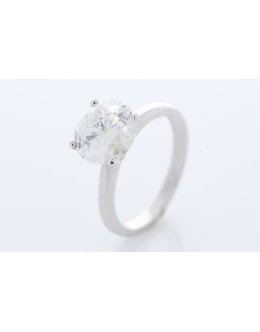 18ct White Gold Single Stone Prong Set Diamond Ring 3.00 Carats