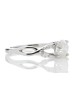 18ct White Gold Single Stone Diamond Ring With Leaf Shoulders (0.91) 1.07 Carats