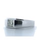 18ct White Gold Single Stone Fancy Rub Over Set Diamond Ring 1.01 Carats