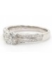 18ct White Gold Single Stone Diamond Ring With Double Chanel Set Shoulders (0.70) 0.83 Carats
