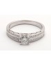 18ct White Gold Single Stone Diamond Ring With Double Chanel Set Shoulders (0.70) 0.83 Carats