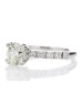 18ct White Gold Single Stone Diamond Ring With Stone Set Shoulders (1.51) 1.97 Carats