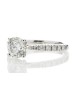 18ct White Gold Single Stone diamond Ring With Stone Set Shoulders (1.07) 1.30 Carats