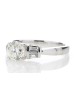 18ctWhite Gold Single Stone With Baguette Set Shoulders Diamond Ring (1.03) 1.26 Carats