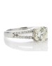 18ct White Gold Solitaire Diamond Ring With Two Rows Shoulder Set (1.51) 1.75 Carats