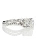 18ct White Gold Solitaire Diamond Ring With  Two Rows Shoulder Set (1.09) 1.31 Carats