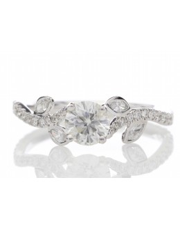 18ct White Gold Single Stone Diamond Ring With Stone Set Shoulders (0.55) 0.91 Carats