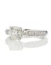 18ct White Gold Single Stone Diamond Ring With Stone Set Shoulders (1.00) 1.38 Carats