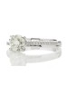 18ct White Gold Single Stone Claw Set With Stone Set Shoulders Diamond Ring (1.01) 1.11 Carats