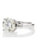 18ct White Gold Single Stone Claw Set With Stone Set Shoulders Diamond Ring 3.37 Carats