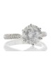 18ct White Gold Single Stone Claw Set With Stone Set Shoulders Diamond Ring (2.65) 3.00 Carats