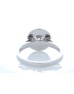 18ct White Gold Single Stone With Halo Setting Ring 1.00 Carats