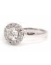 18ct White Gold Single Stone With Halo Setting Ring (0.58) 0.86 Carats
