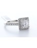 18ct White Gold Single Stone With Halo Setting Ring (1.35) 1.69 Carats