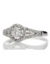18ct White Gold Single Stone With Halo Setting Ring 0.54 Carats