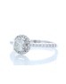 18ct White Gold Single Stone With Halo Setting Ring (0.60) 0.90 Carats