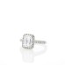 18ct White Gold Single Stone Emerald Cut Diamond Ring (1.71) 2.03 Carats