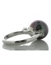 18ct White Gold South Sea Pearl And Baguette Cut Diamond Ring 0.41 Carats