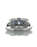 18ct White Gold Three Stone Emerald Cut Sapphire And Diamond Ring (S 1.20) 0.29