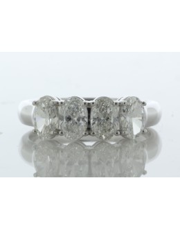 18ct White Gold Four Stone Oval Diamond Ring 1.50