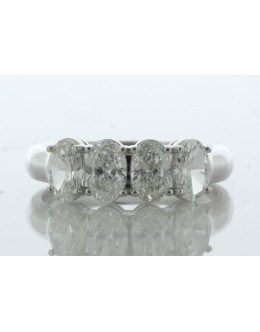 18ct White Gold Four Stone Oval Diamond Ring 1.50