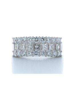 18ct White Gold Claw Set Semi Eternity Diamond Ring 2.43 Carats