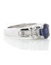 18ct White Gold Rub Over Set Semi Eternity Diamond And Sapphire Ring (S 3.60) 1.27 Carats