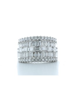 18ct White Gold Illusion Set Semi Eternity Diamond Ring 2.35 Carats