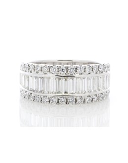 18ct White Gold Channel Set Semi Eternity Diamond Ring 2.12 Carats