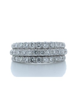 18ct White Gold Channel Set Semi Eternity Diamond Ring 1.61 Carats