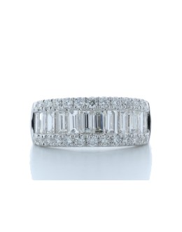 18ct White Gold Channel Set Semi Eternity Diamond Ring 2.34 Carats