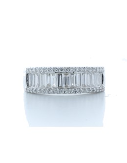 18ct White Gold Channel Set Semi Eternity Diamond Ring 1.07 Carats