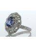 18ct White Gold Oval Cluster Diamond And Sapphire Ring (S1.96) 1.69