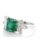 18ct White Gold Emerald Cluster Claw Set Diamond And Emerald Ring (E 5.40) 1.80 Carats